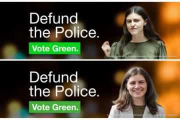Greens Claim Intellectual Property Rights And Demand Changes To “Defund The Police” Billboards